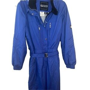 Fera One Piece Ski Snow Suit Ladies 12 Royal Blue Thermolite Plus Inseam 30" L60